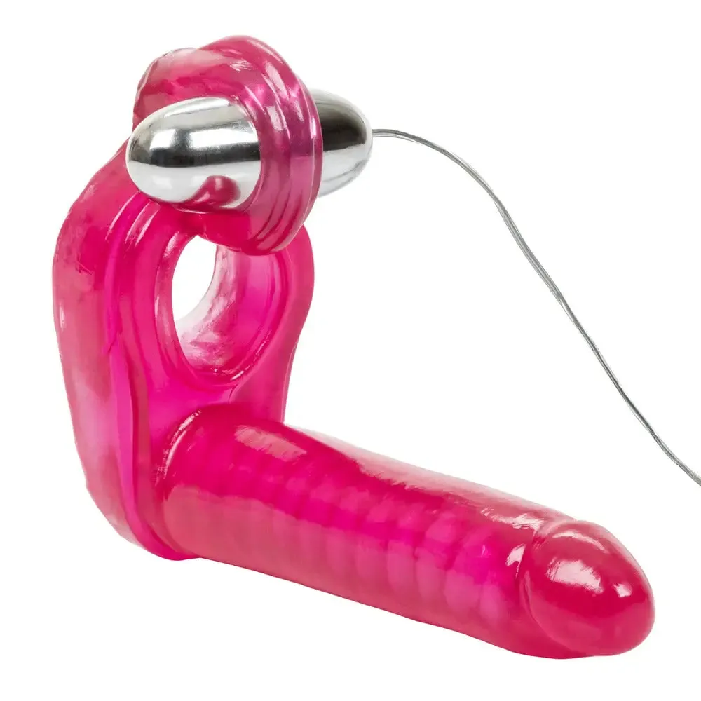 6-inch Colt Pink Vibrating Cock Ring with Dong