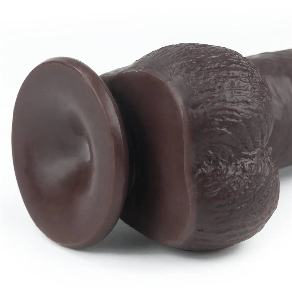9'' Sliding Skin Dual Density Dildo - Black