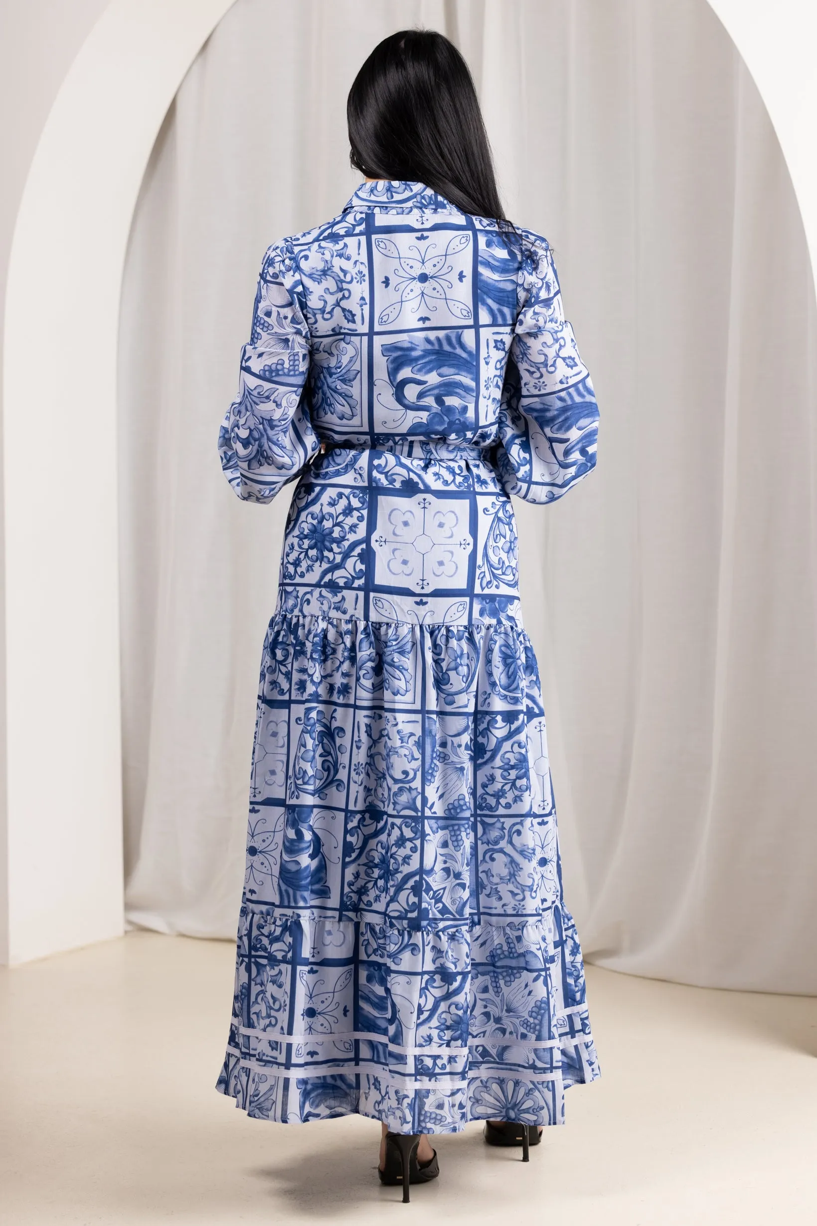 Aliyah Box Print Vintage Dress