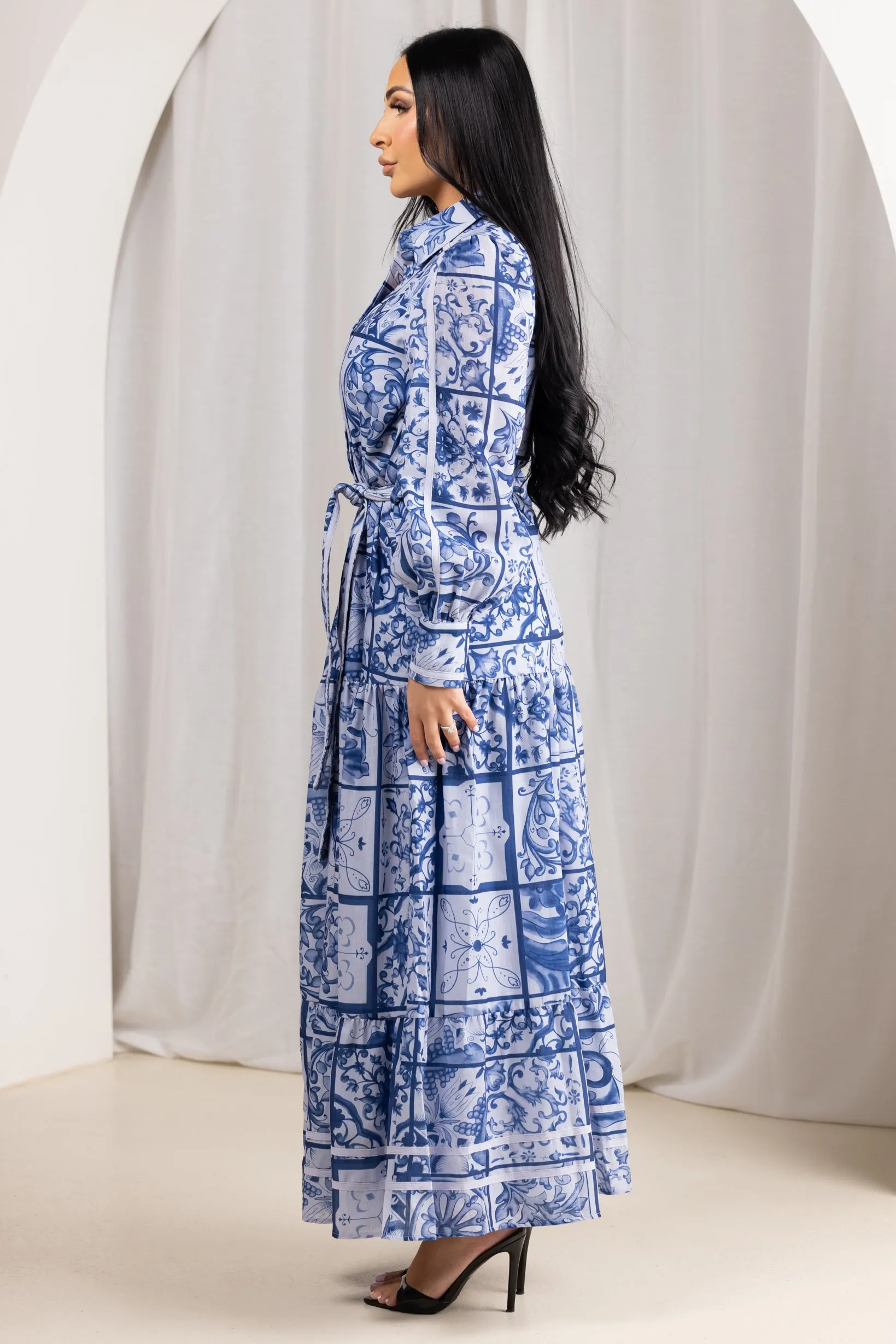 Aliyah Box Print Vintage Dress
