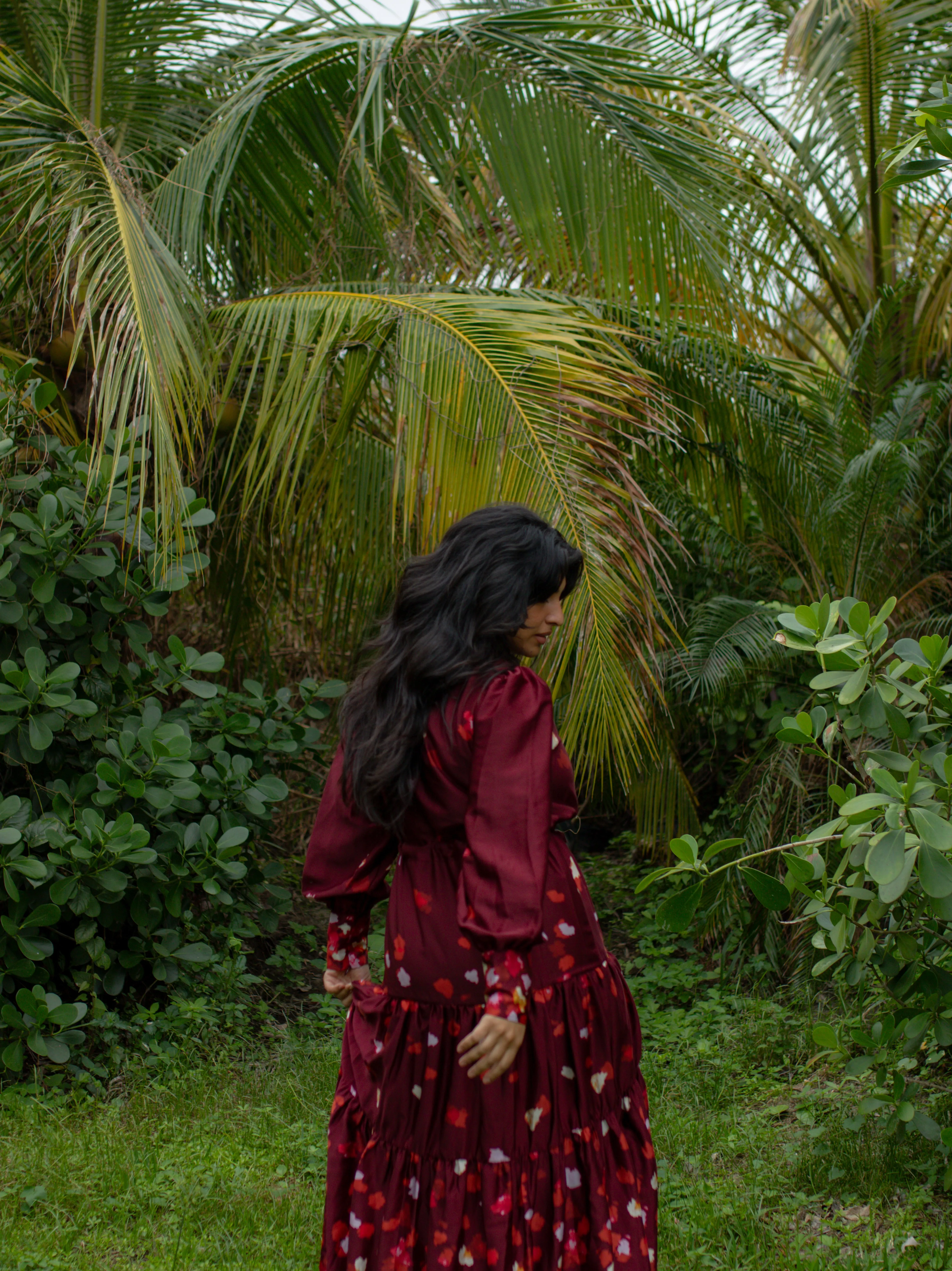 Belle Maxi Dress in Burgundy