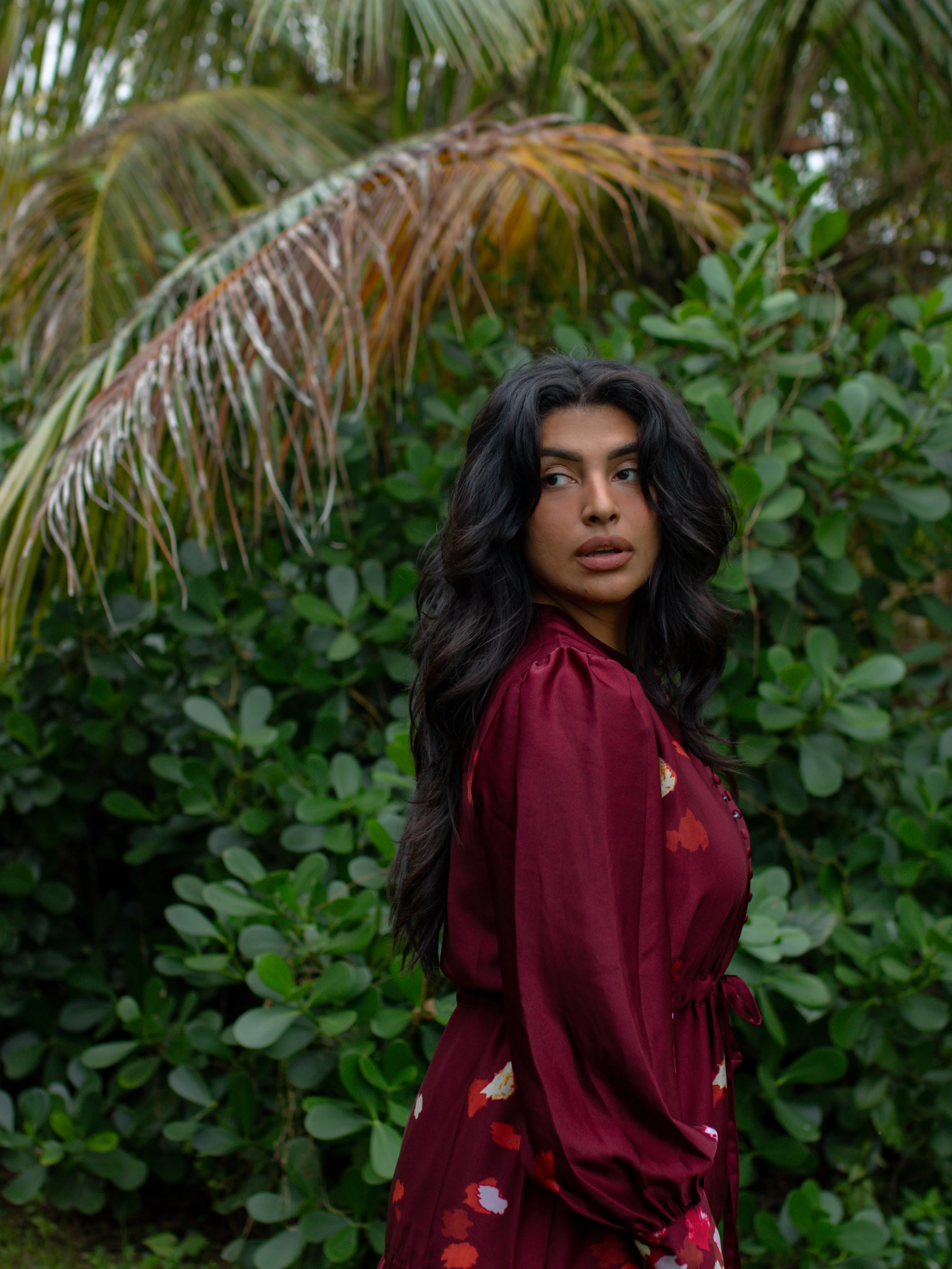 Belle Maxi Dress in Burgundy
