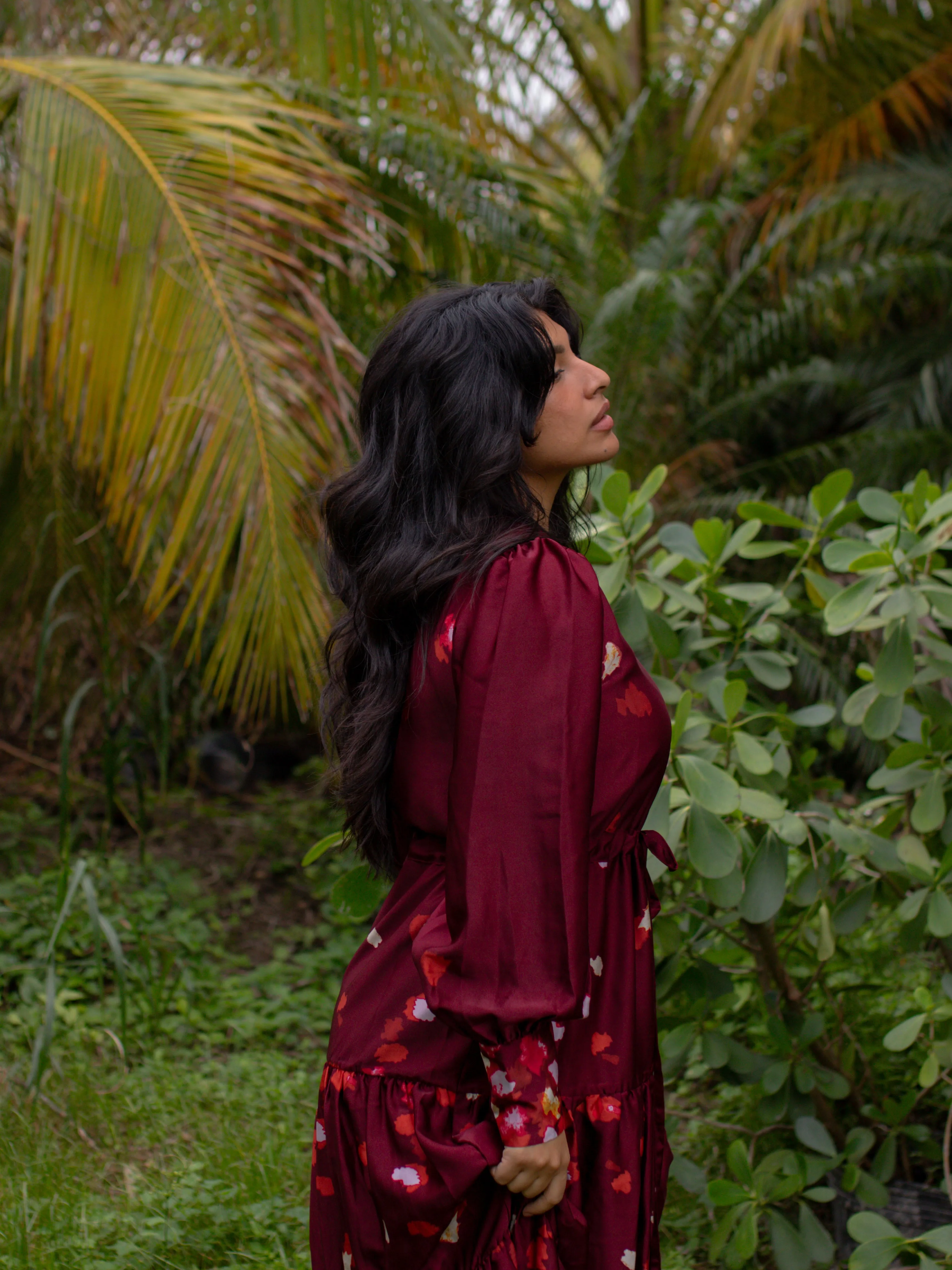 Belle Maxi Dress in Burgundy