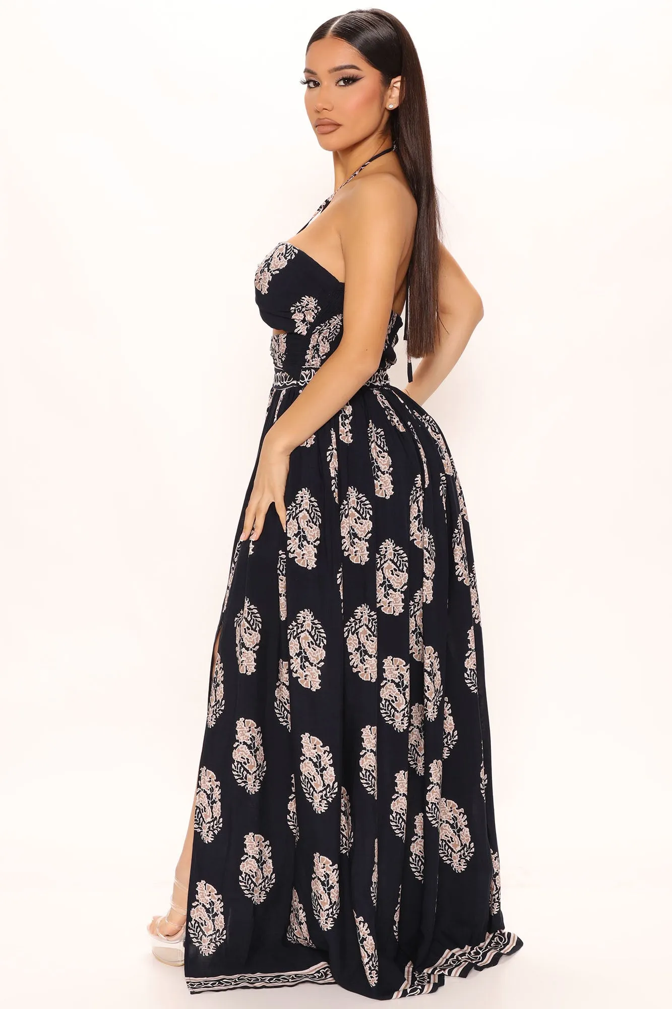 Bermuda Babe Maxi Dress - Navy/combo