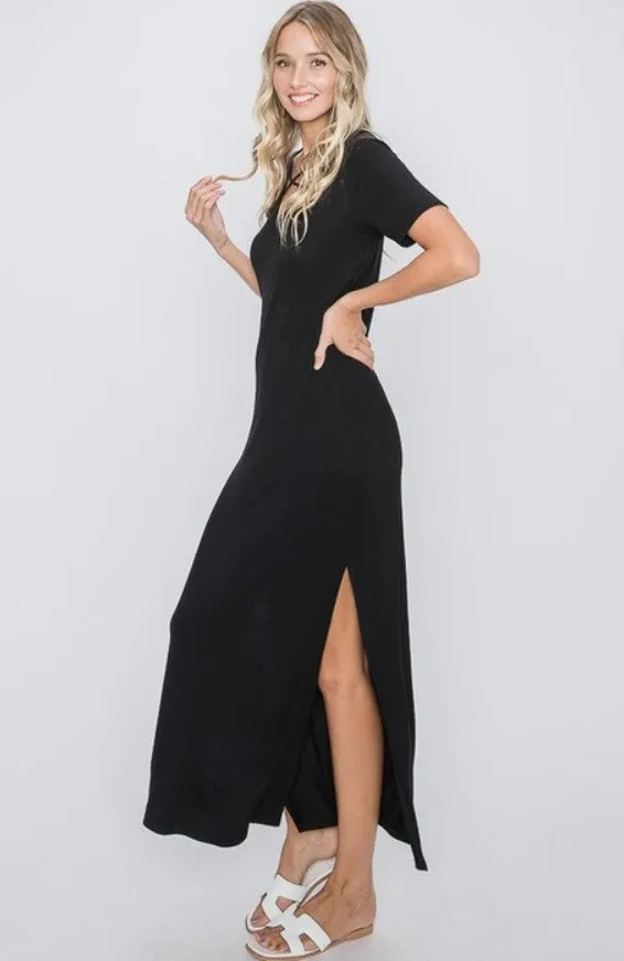 Black Criss Cross Maxi Dress - #6381-66386