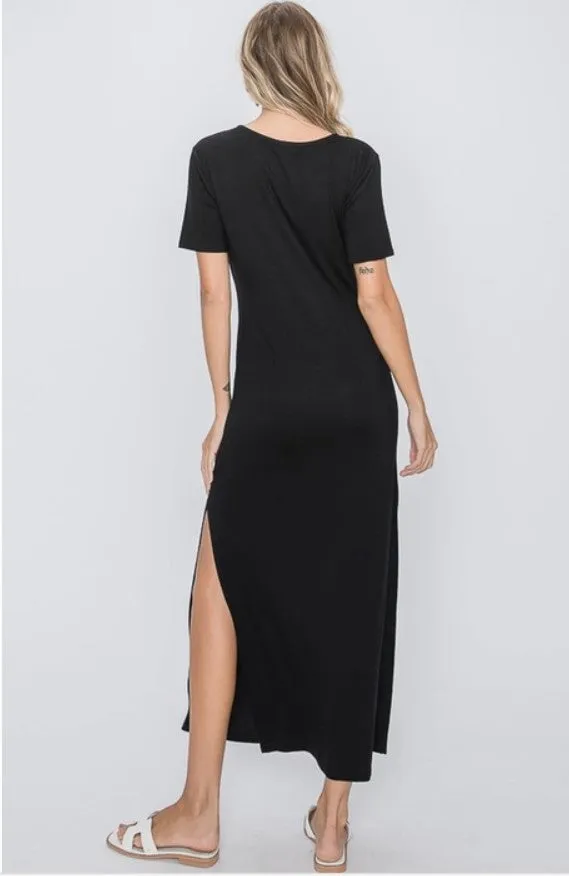 Black Criss Cross Maxi Dress - #6381-66386