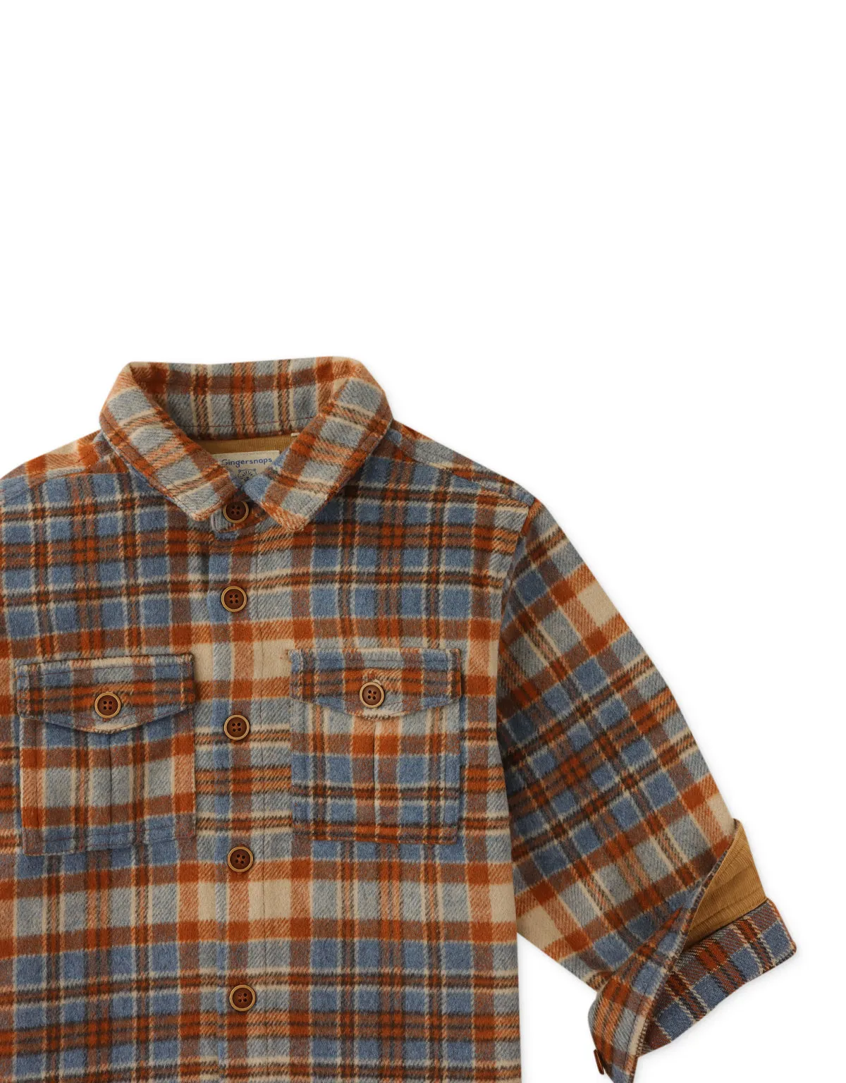 BOYS PLAID WOOL BLEND SHACKET