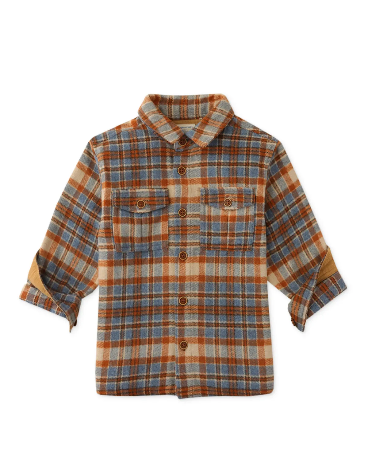 BOYS PLAID WOOL BLEND SHACKET