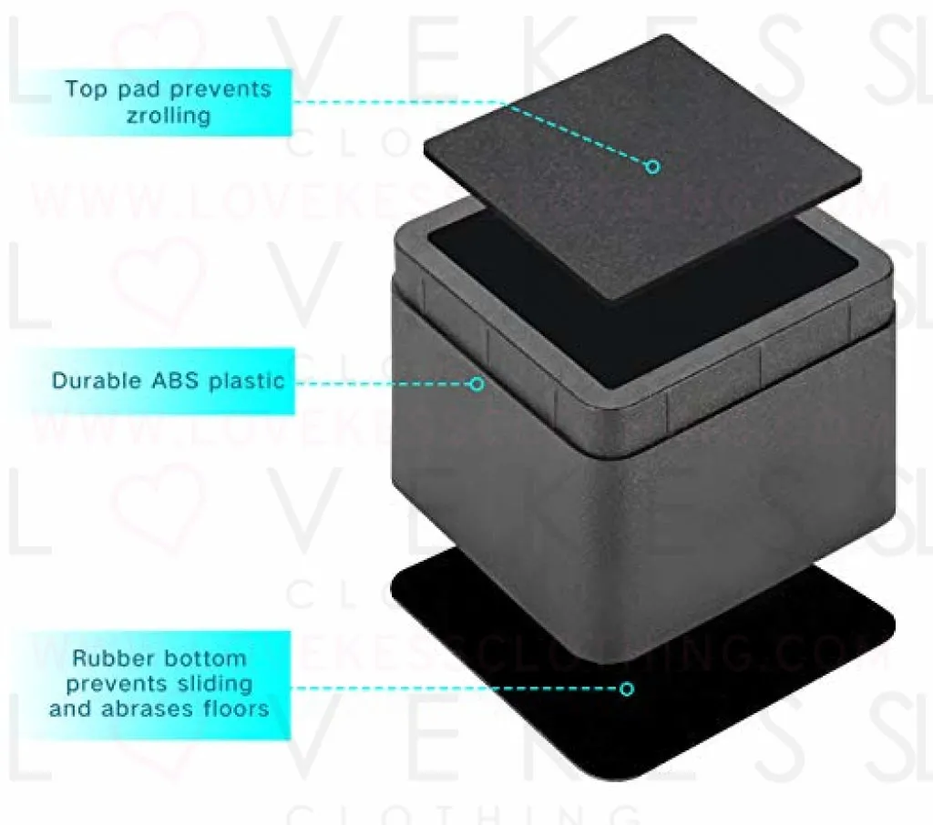 BTSD-home Bed Risers 3 or 6 Inch Heavy Duty Stackable Furniture Risers for Sofa Table Couch Chair Bed Raisers Blocks 4 Pack Black