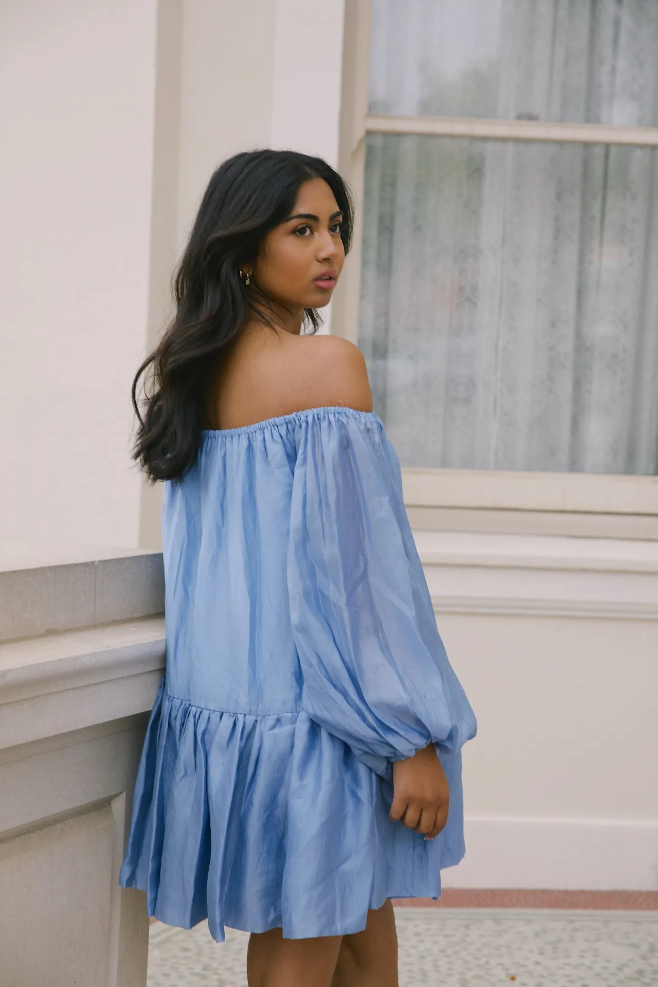 Chloe Blue Off The Shoulder Dress
