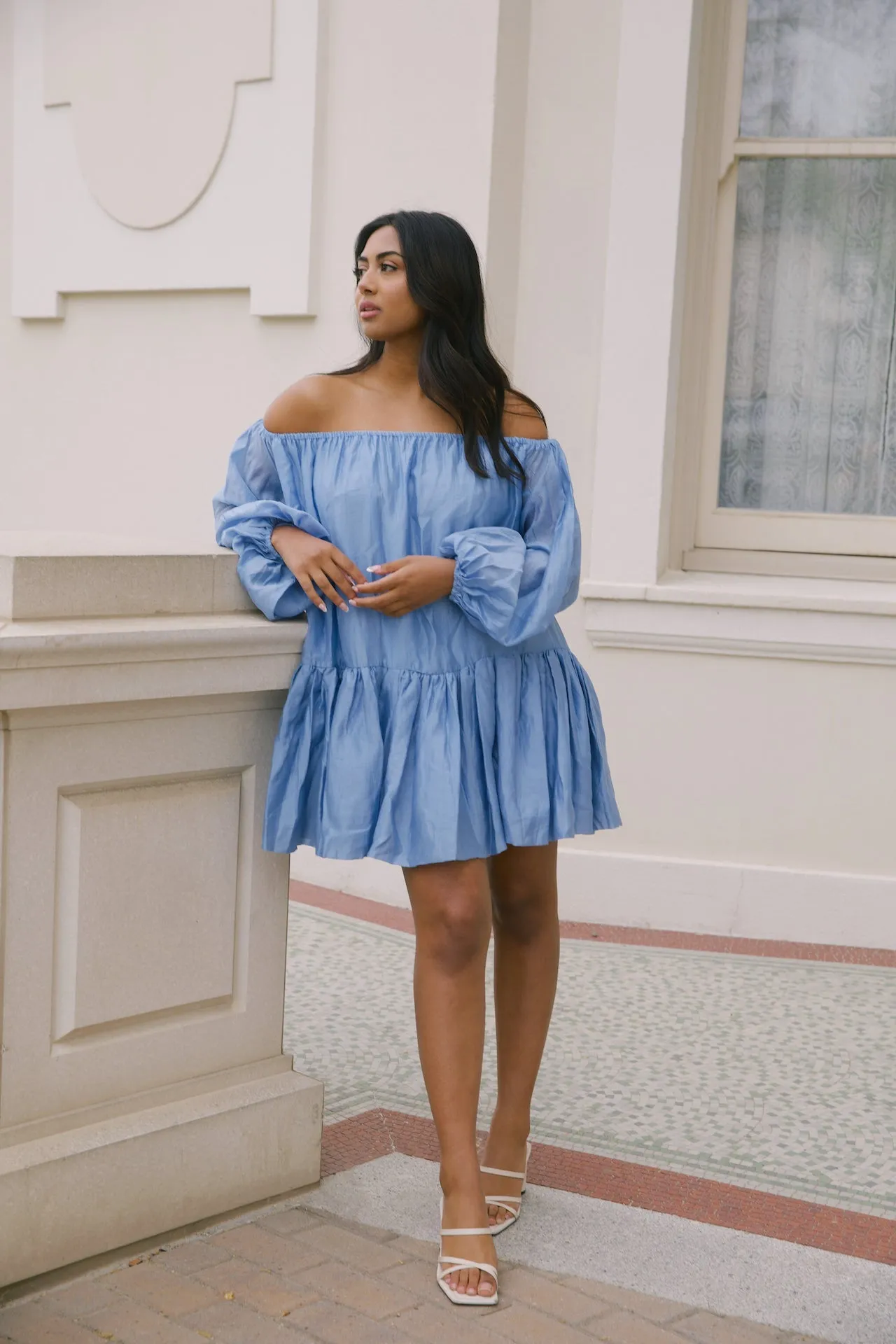Chloe Blue Off The Shoulder Dress