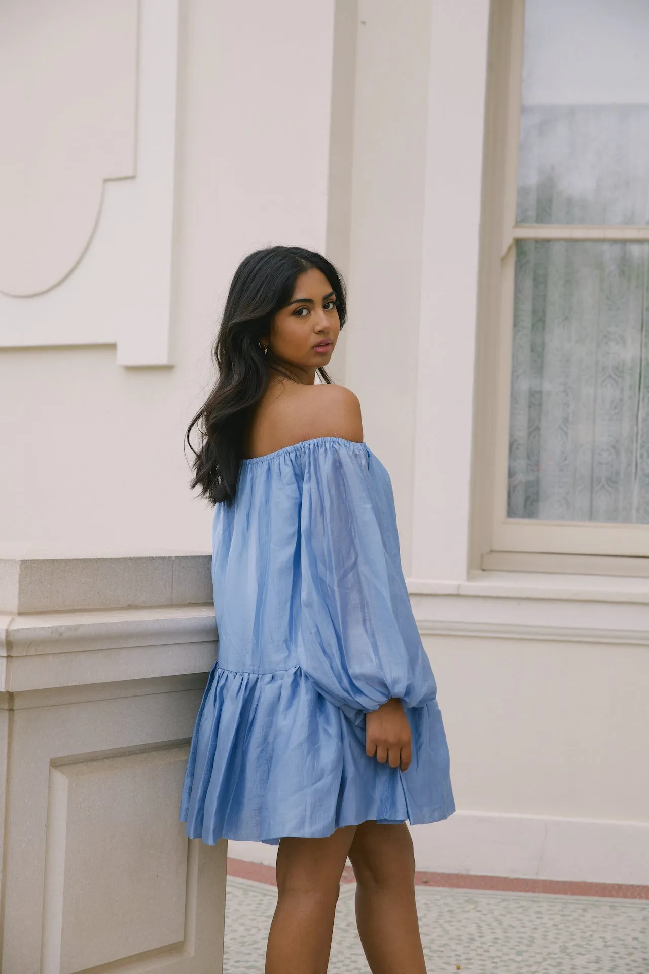 Chloe Blue Off The Shoulder Dress