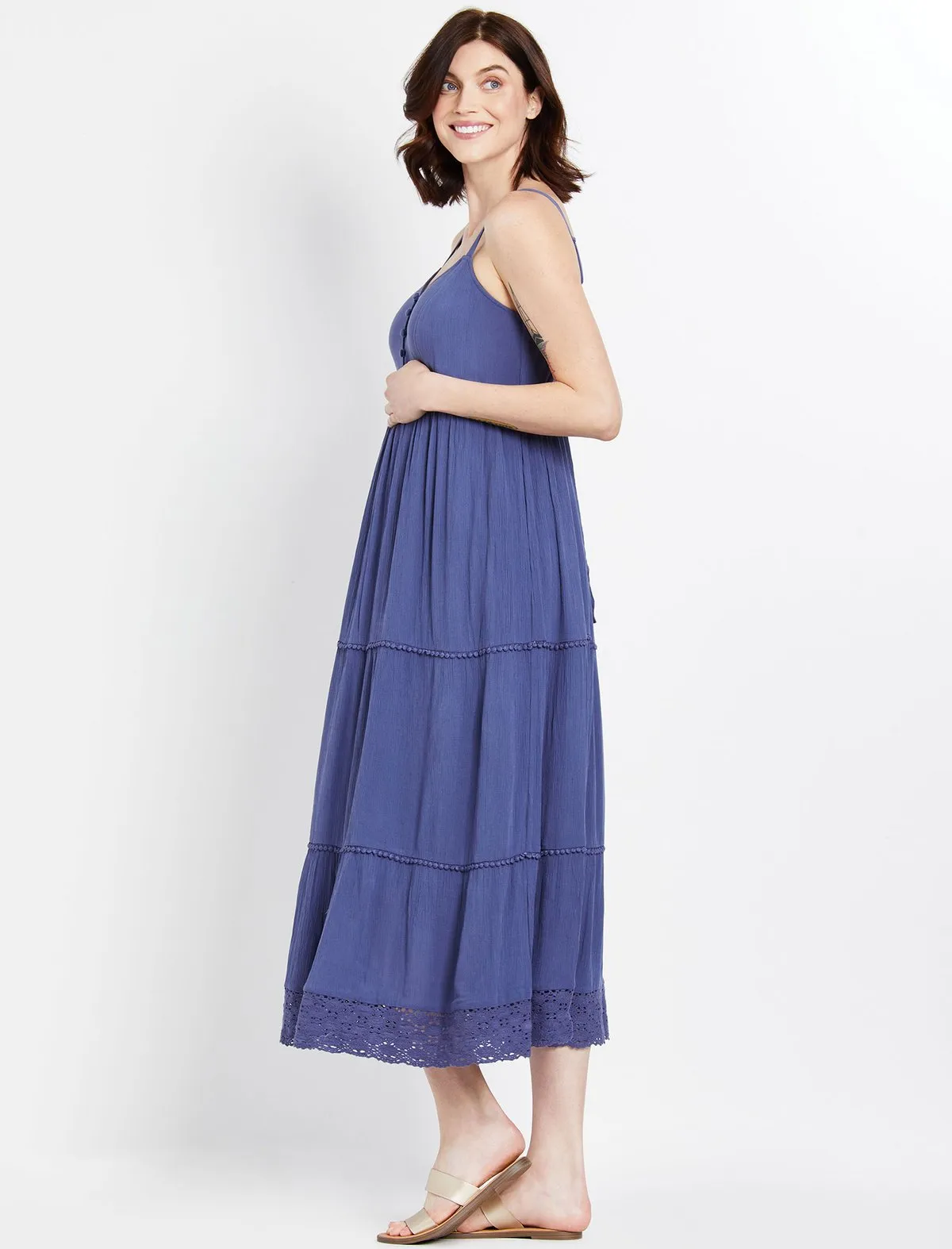 Crochet Detail Maternity Dress