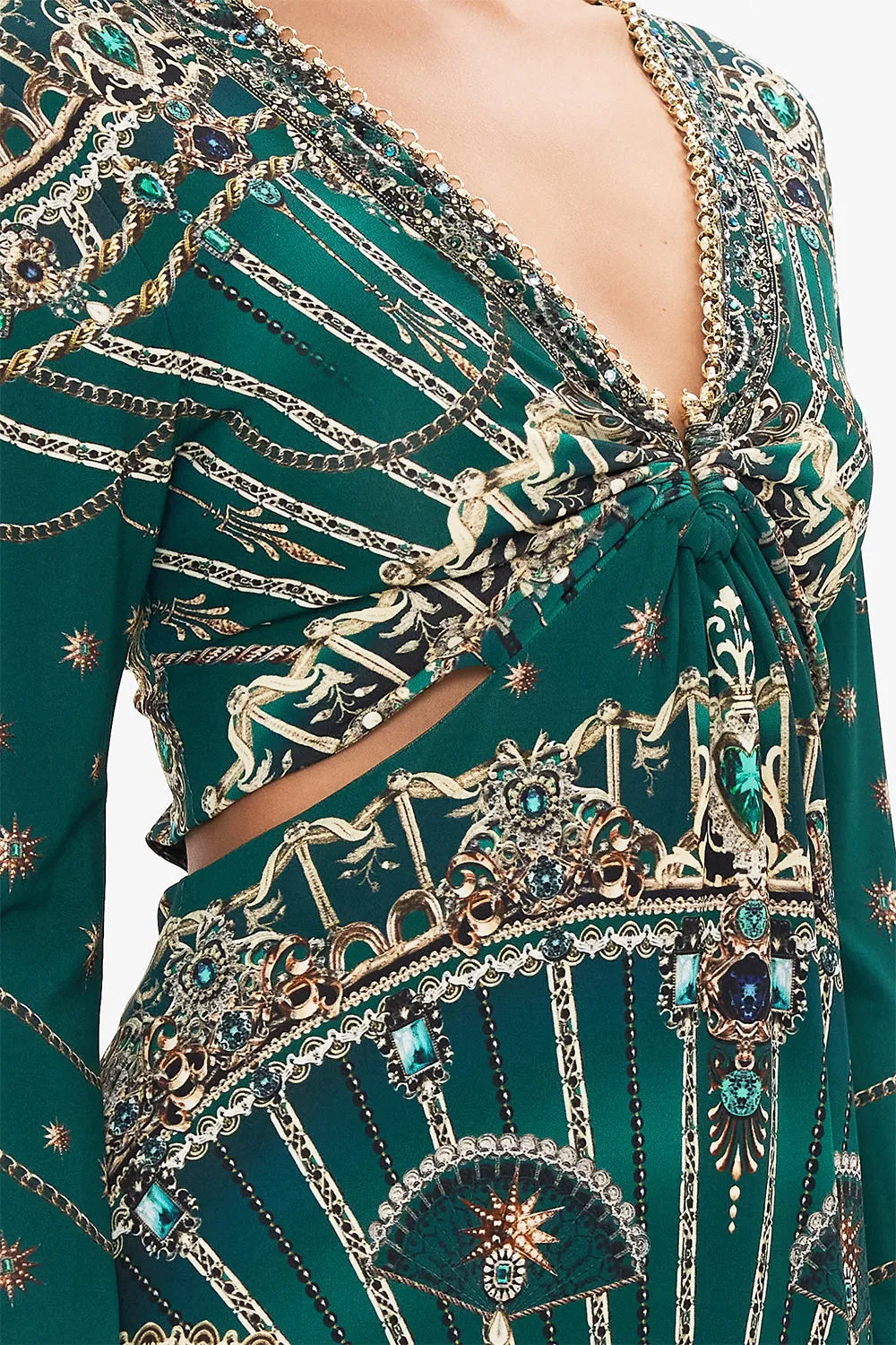 CUT OUT JERSEY DRESS WITH HARDWARE A VENICE VEIL