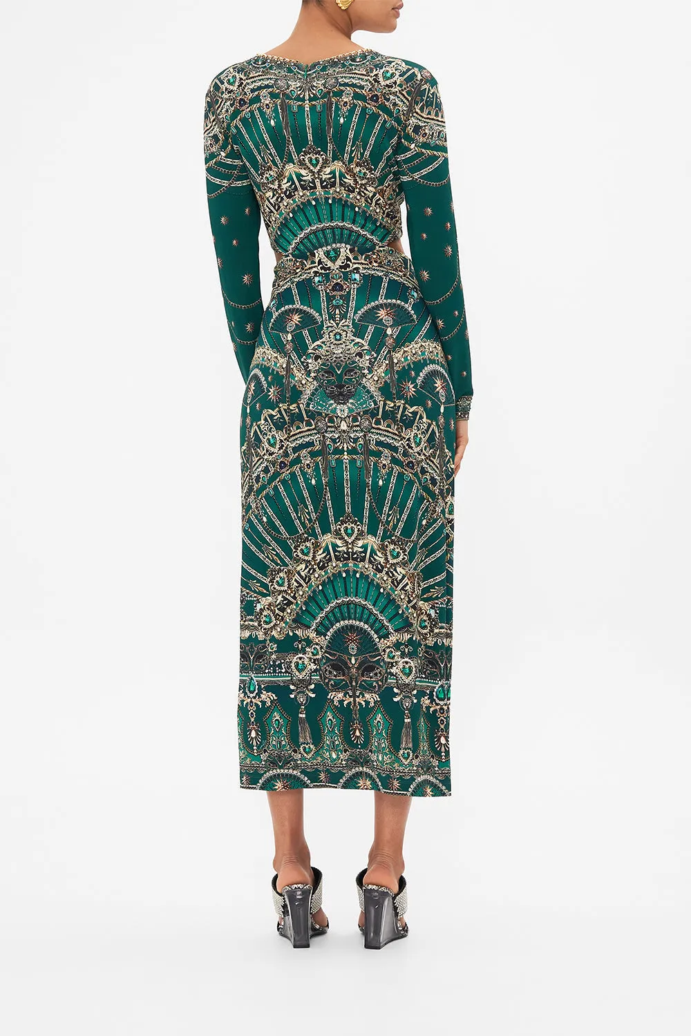 CUT OUT JERSEY DRESS WITH HARDWARE A VENICE VEIL