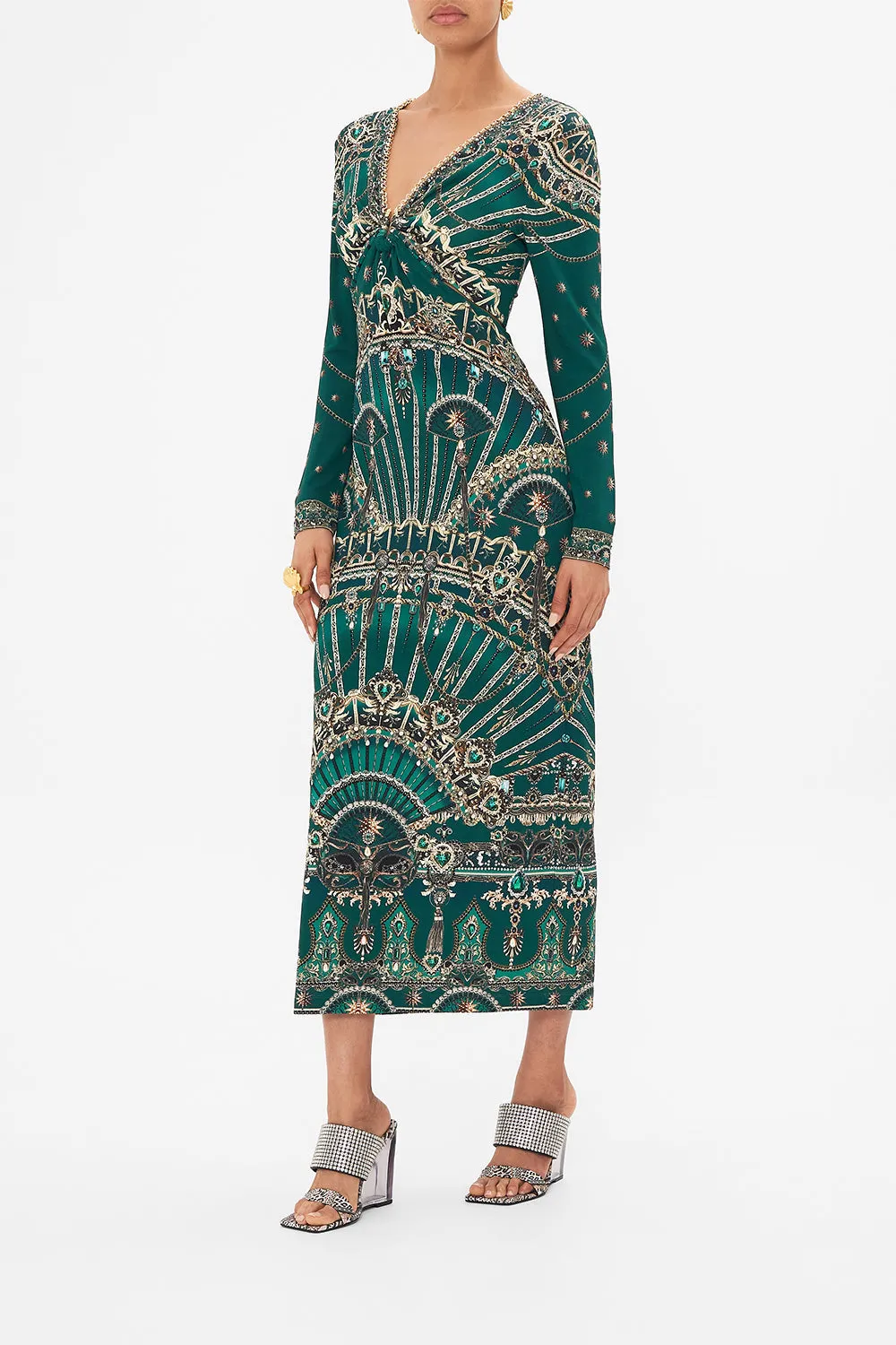 CUT OUT JERSEY DRESS WITH HARDWARE A VENICE VEIL