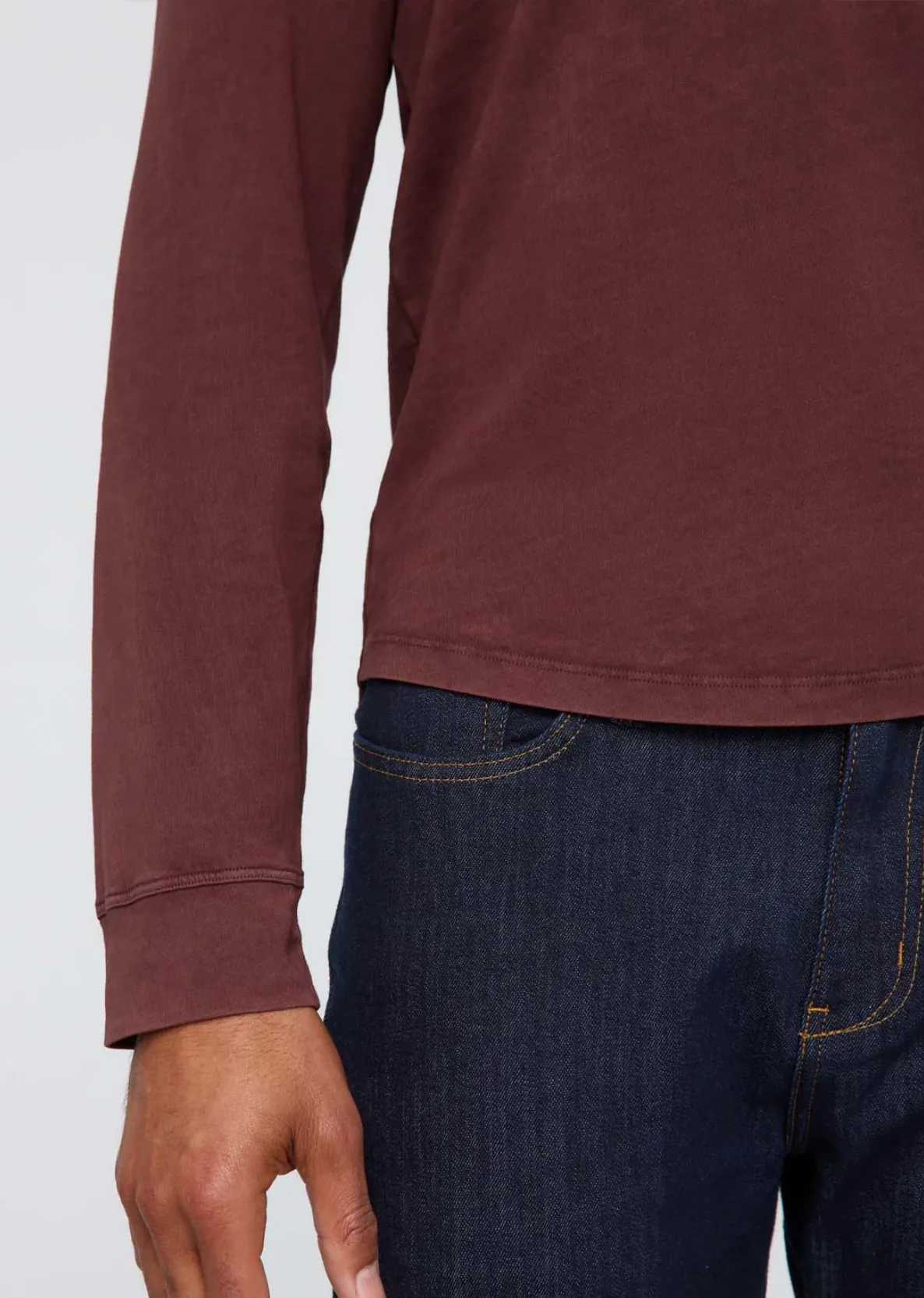 Duer Men's PurePima Vintage Henley - Washed Red Rock