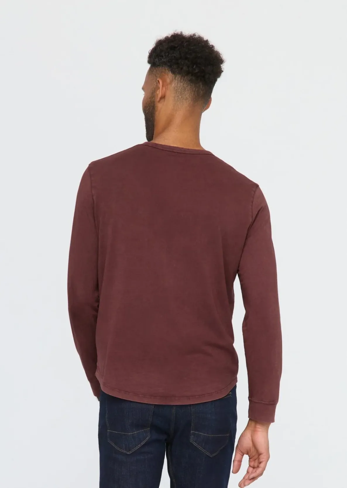 Duer Men's PurePima Vintage Henley - Washed Red Rock