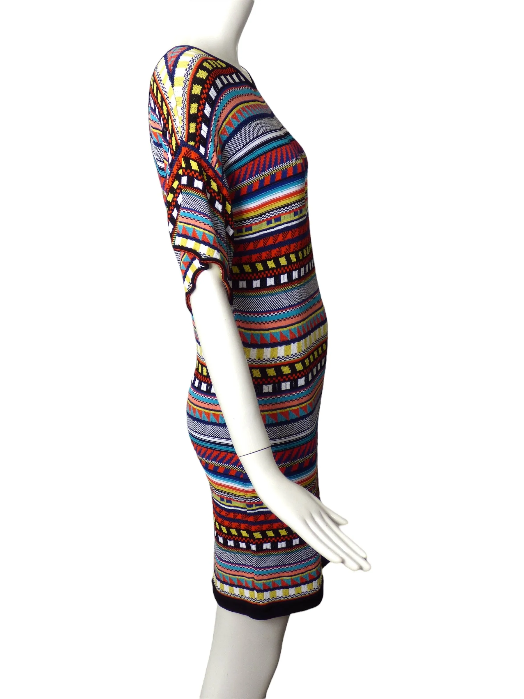 EMILIO PUCCI- Multi Color Bodycon Knit Dress, Size 10