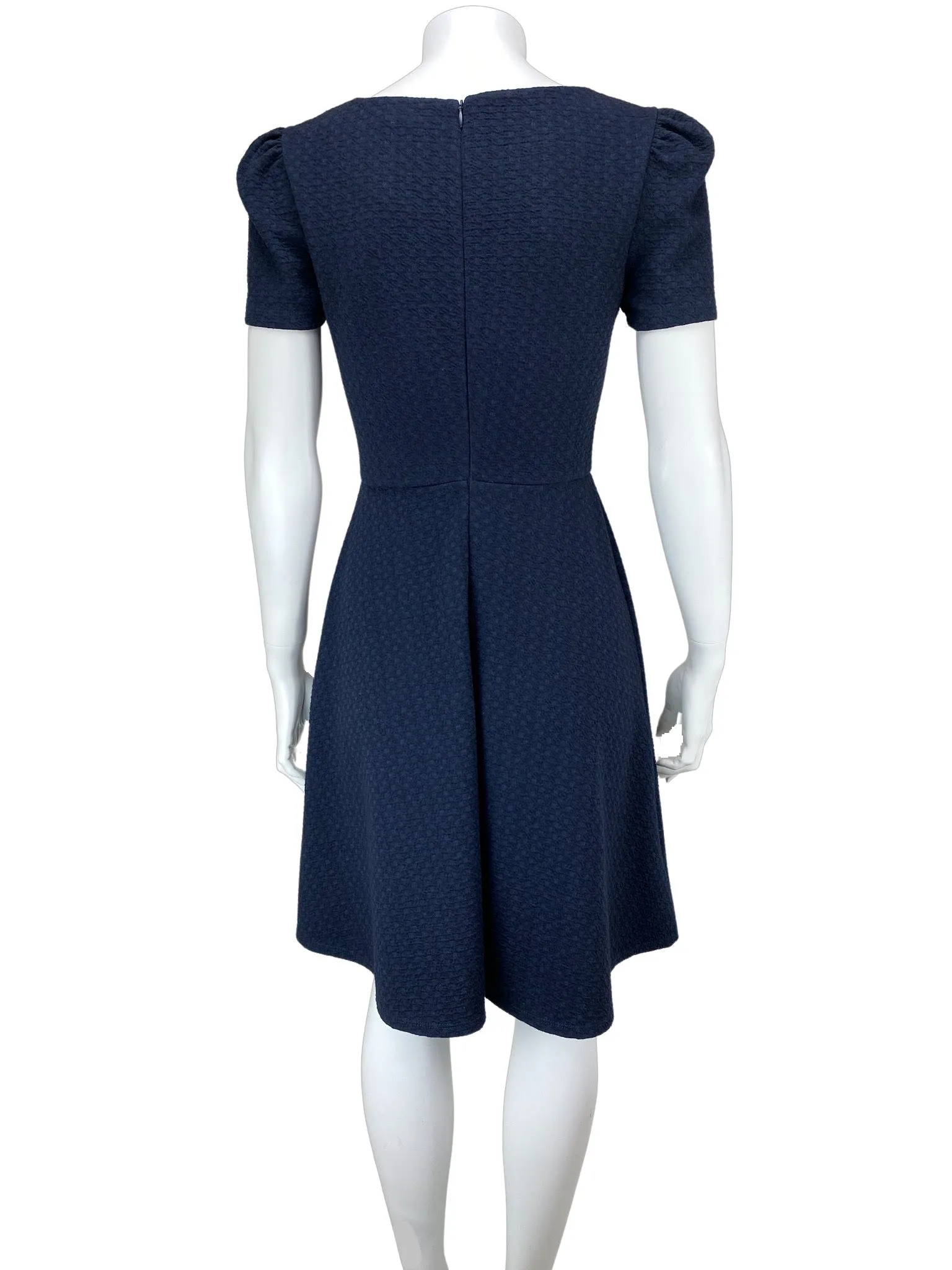Esprit, Women' s Textured Fit & Flare Dress, Navy, Size XS