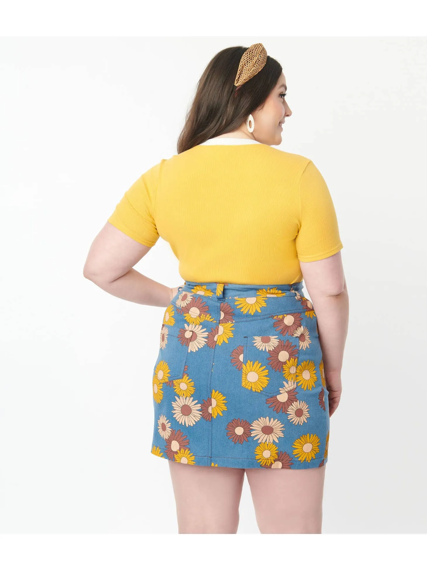 flower power, baby plus size mini skirt