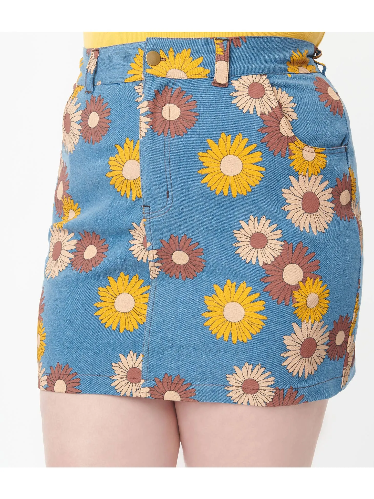 flower power, baby plus size mini skirt