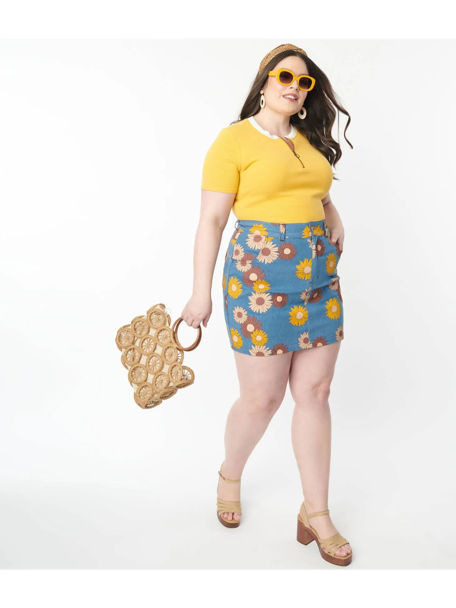 flower power, baby plus size mini skirt