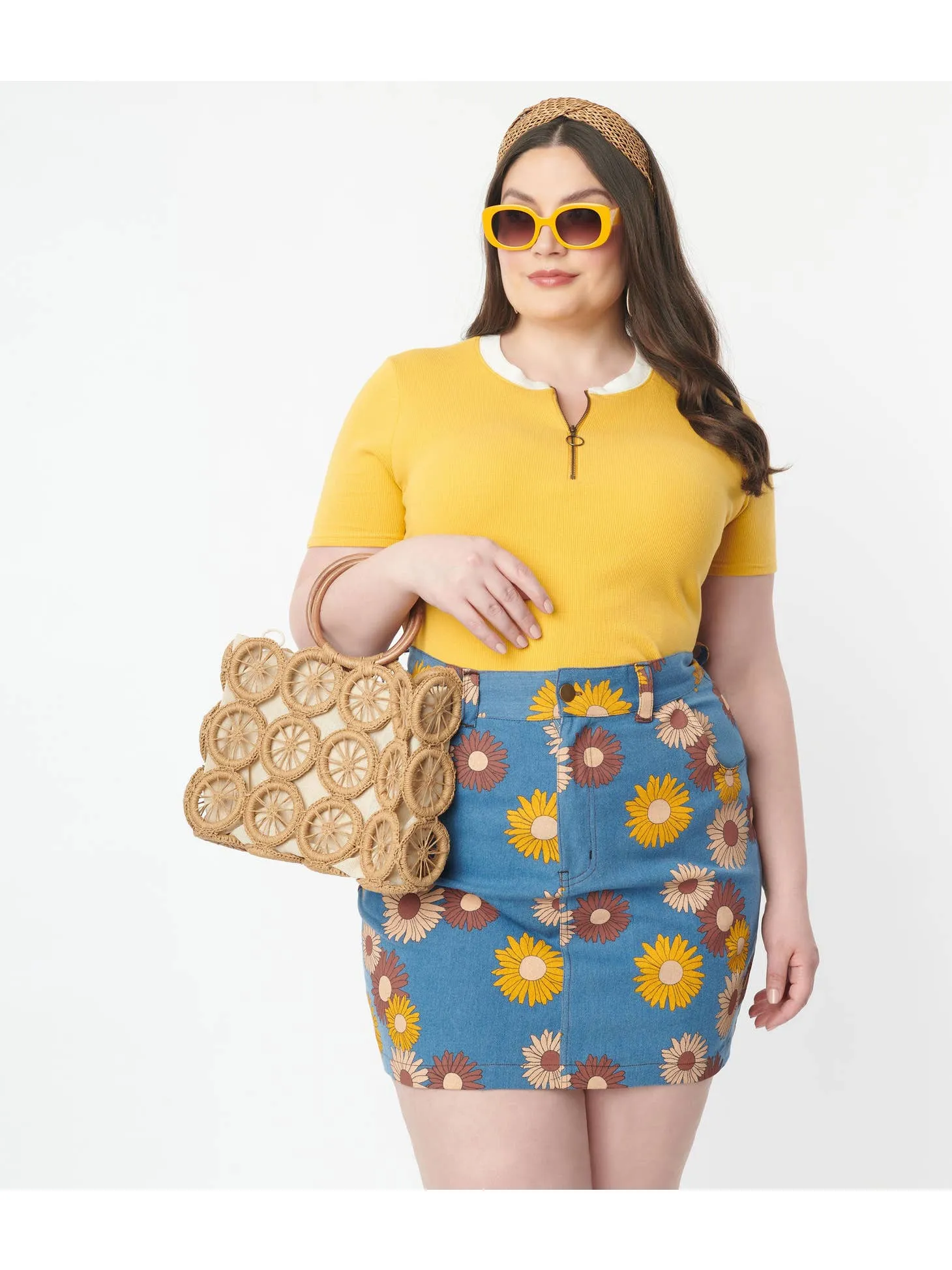 flower power, baby plus size mini skirt