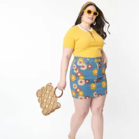 flower power, baby plus size mini skirt