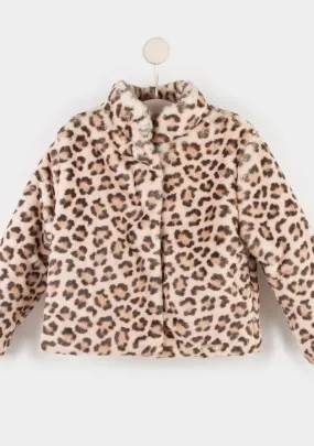 Girl's Leopard Fur Coat