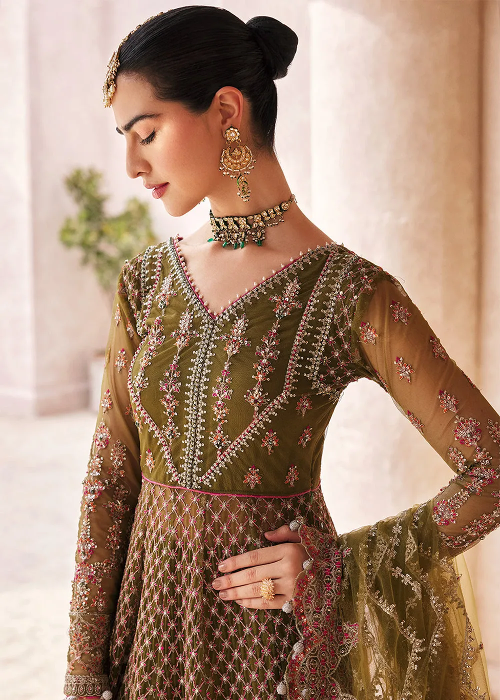 Green Maxi Dress | Emaan Adeel | Mirha Wedding Edition '23 | MH-207