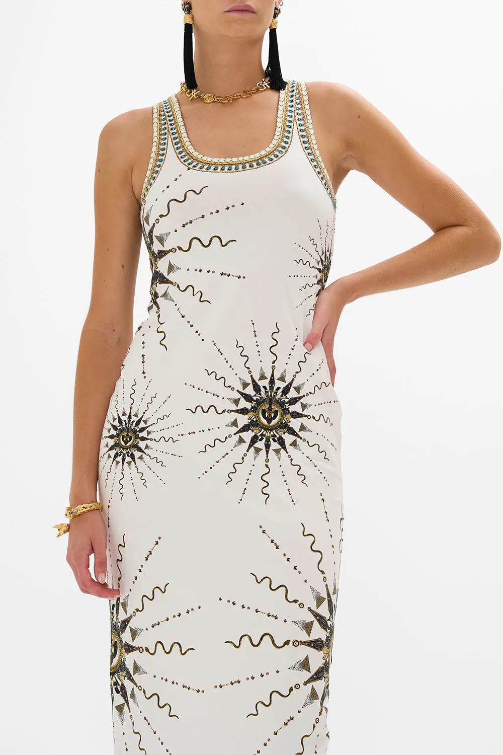 JERSEY SCOOP NECK TANK DRESS GODDESS ENERGY