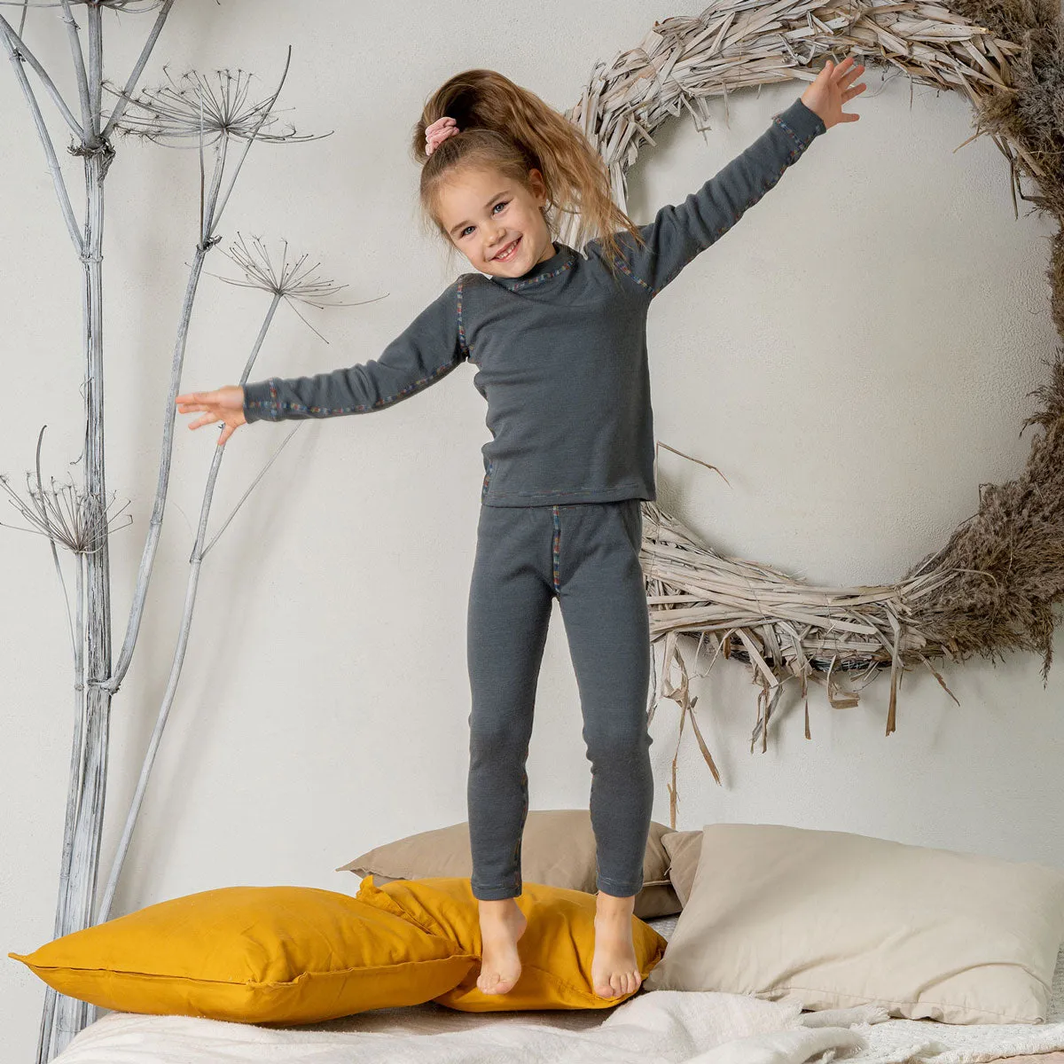 Kids' 250 Long Sleeve & Bottom 2-Piece Perfect Grey