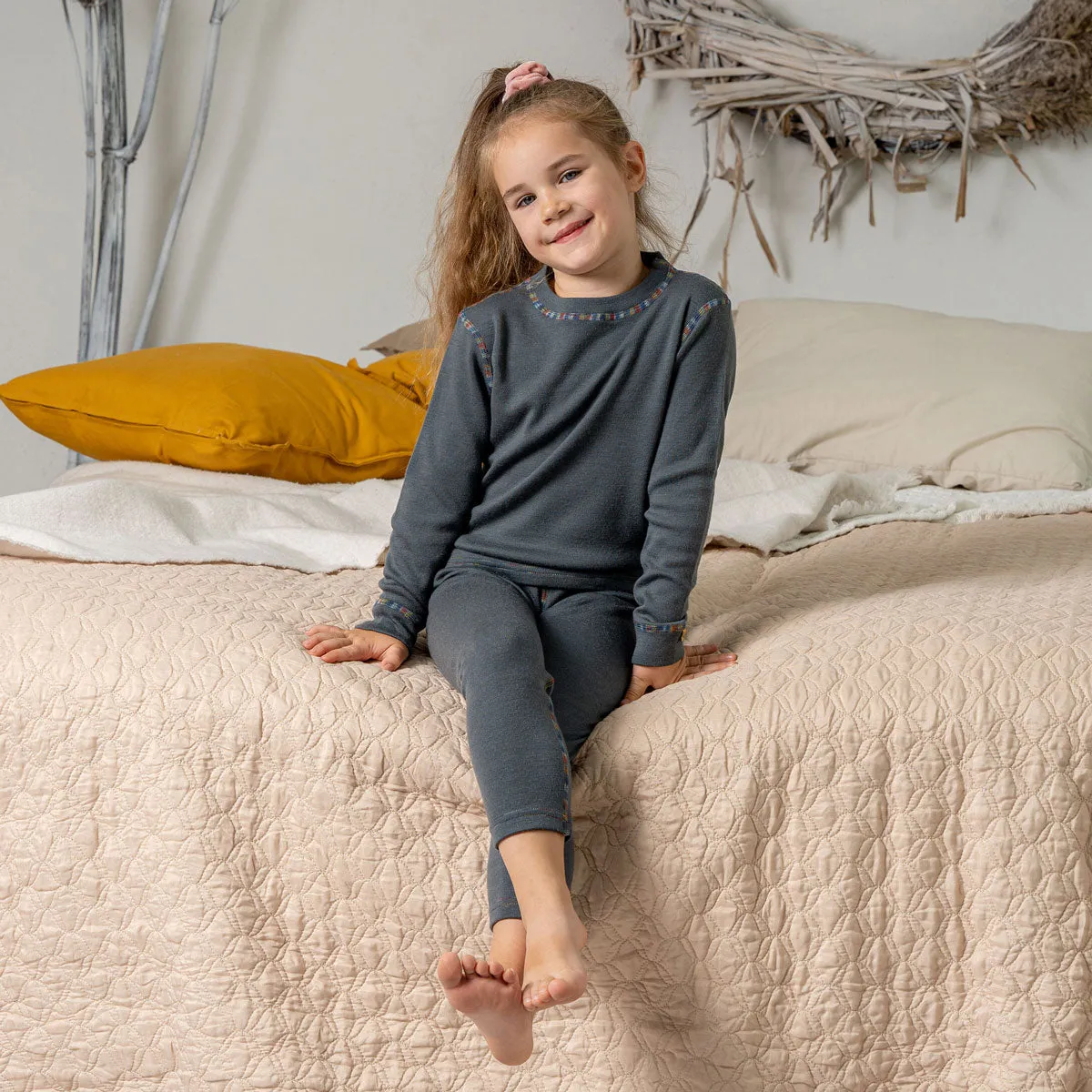 Kids' 250 Long Sleeve & Bottom 2-Piece Perfect Grey
