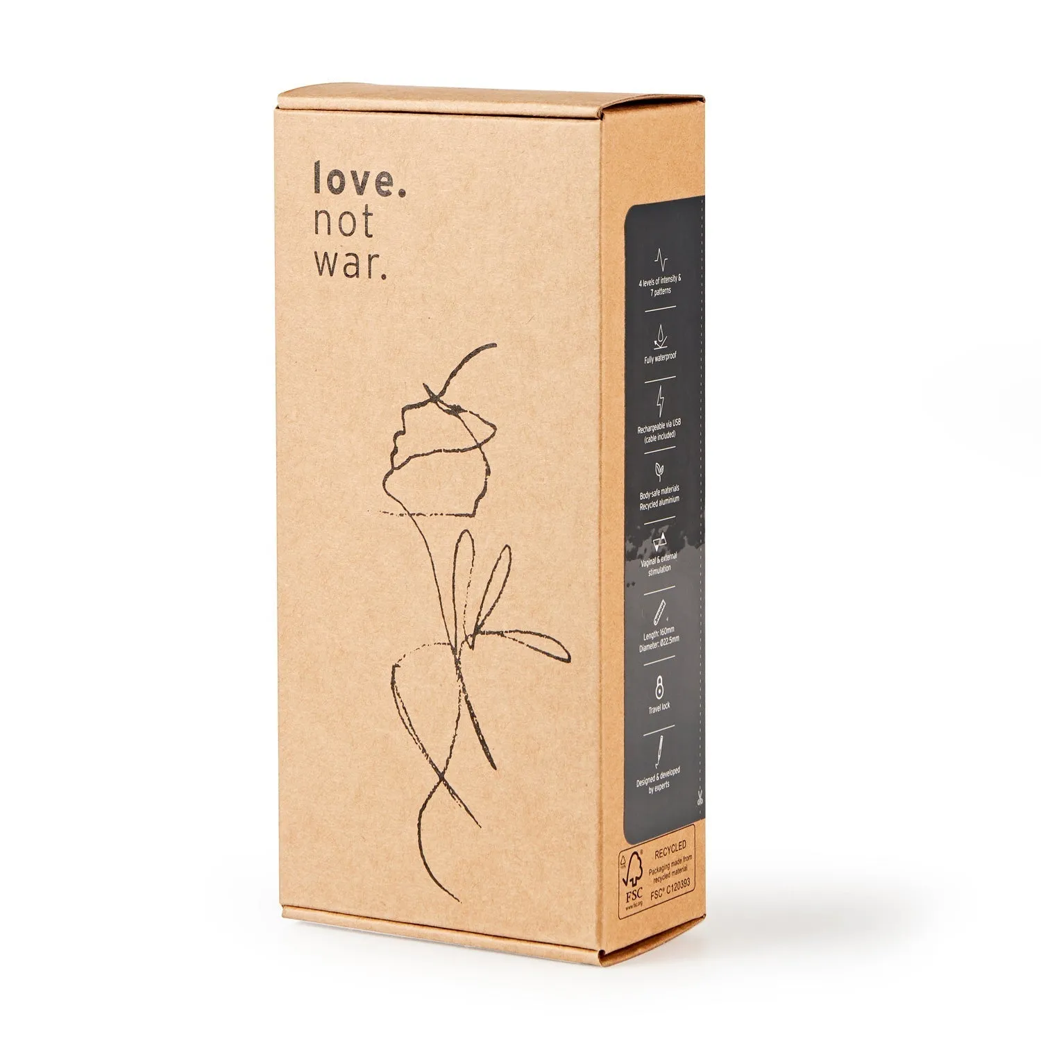 Love Not War Meile Grey Vibrator with NeoSIlicone Full Unit
