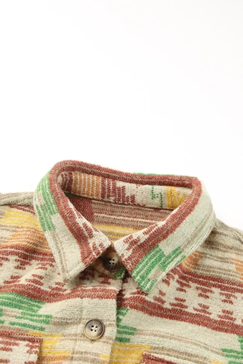 Multicolor Western Aztec Shacket