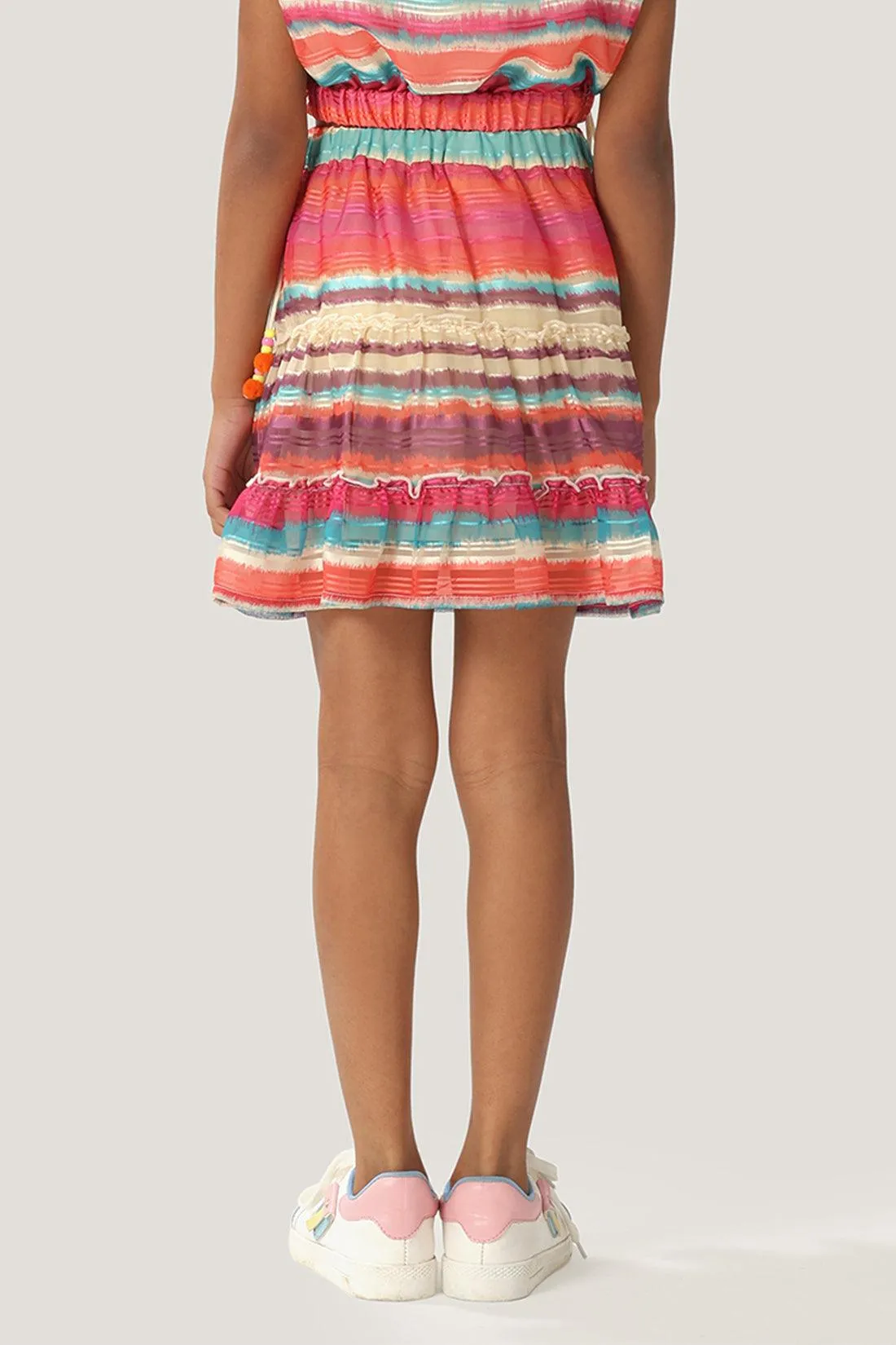 One Friday Kids Girls Multicolored A-line Skirt