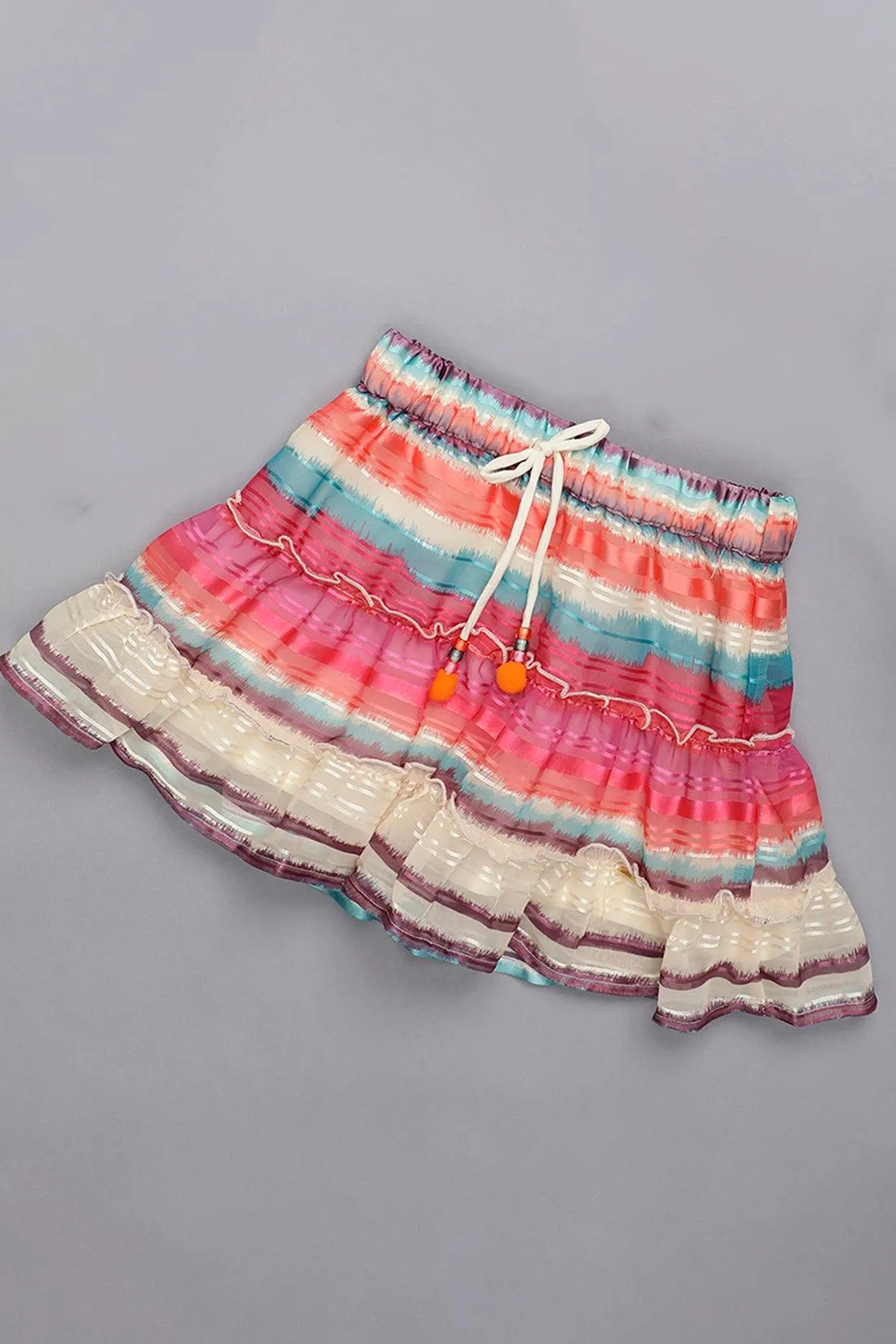 One Friday Kids Girls Multicolored A-line Skirt