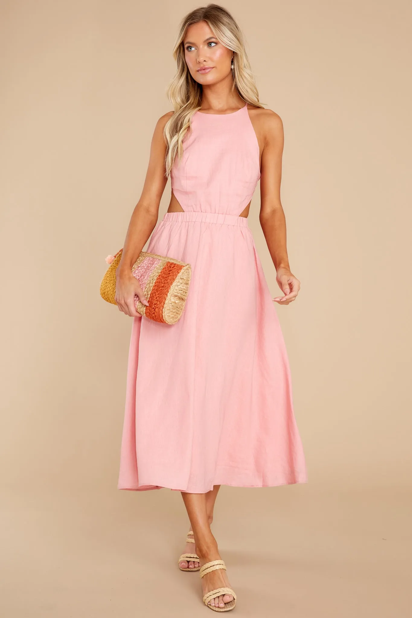 Peyton Pink Rose Midi Dress