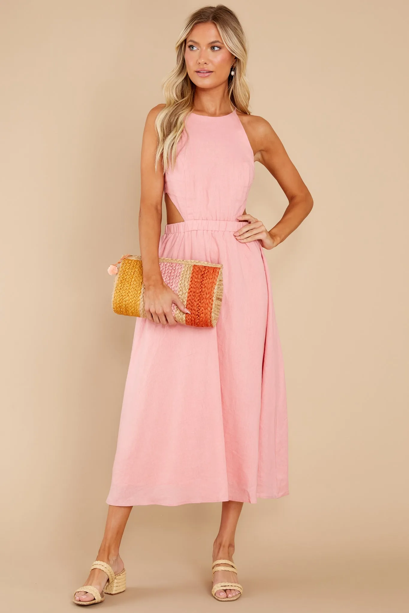 Peyton Pink Rose Midi Dress