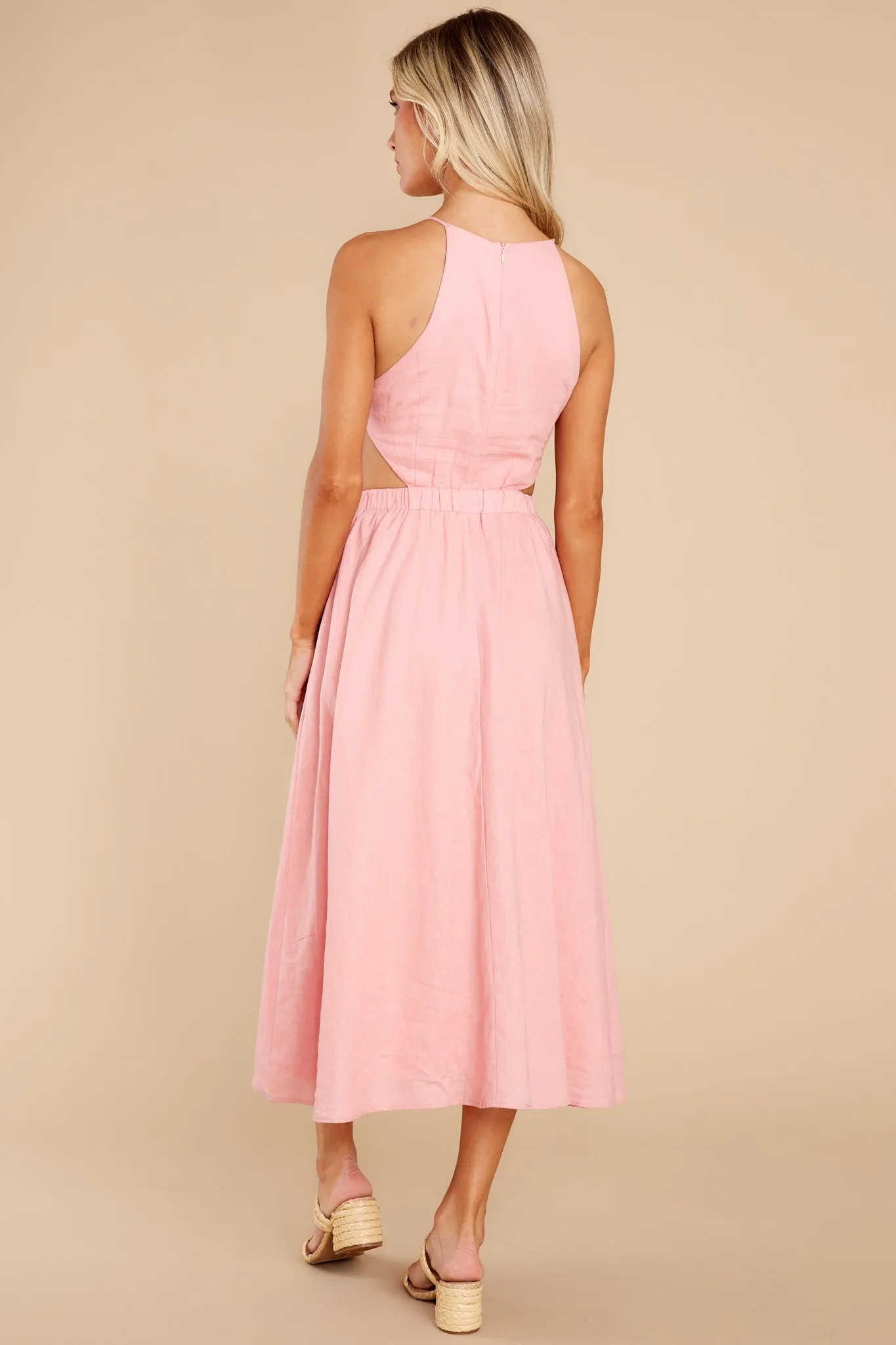 Peyton Pink Rose Midi Dress