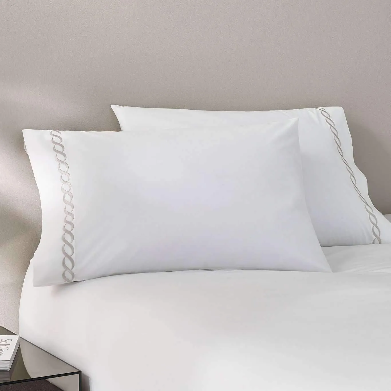 Pisano Eucalyptus Percale Chocolate Embroidered Sheets