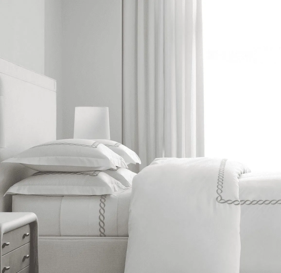 Pisano Eucalyptus Percale Chocolate Embroidered Sheets