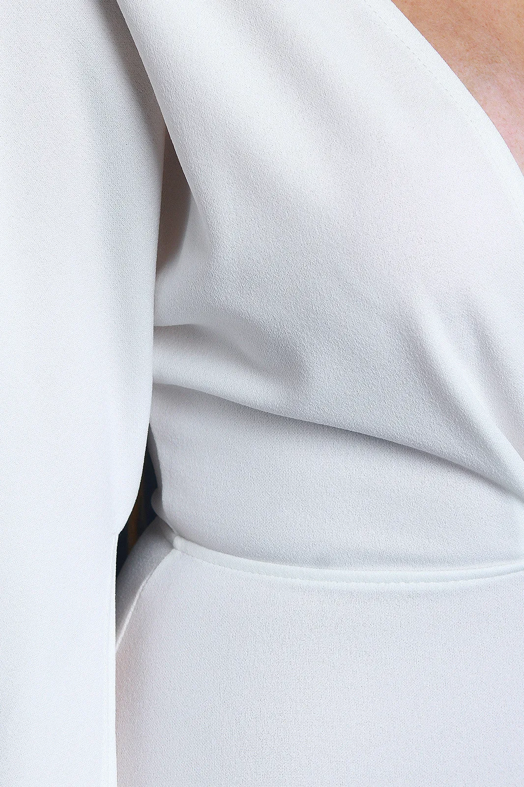 Plunging Neck Open Cape Sleeve Midi Dress