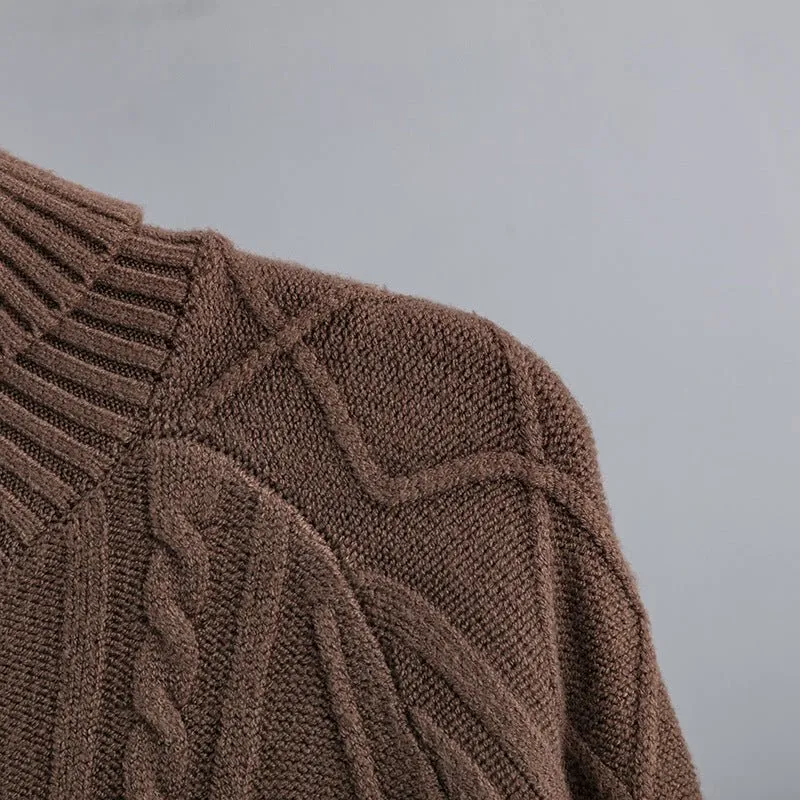 Pre Order:  Turtleneck Textured Knit Sweater Dress