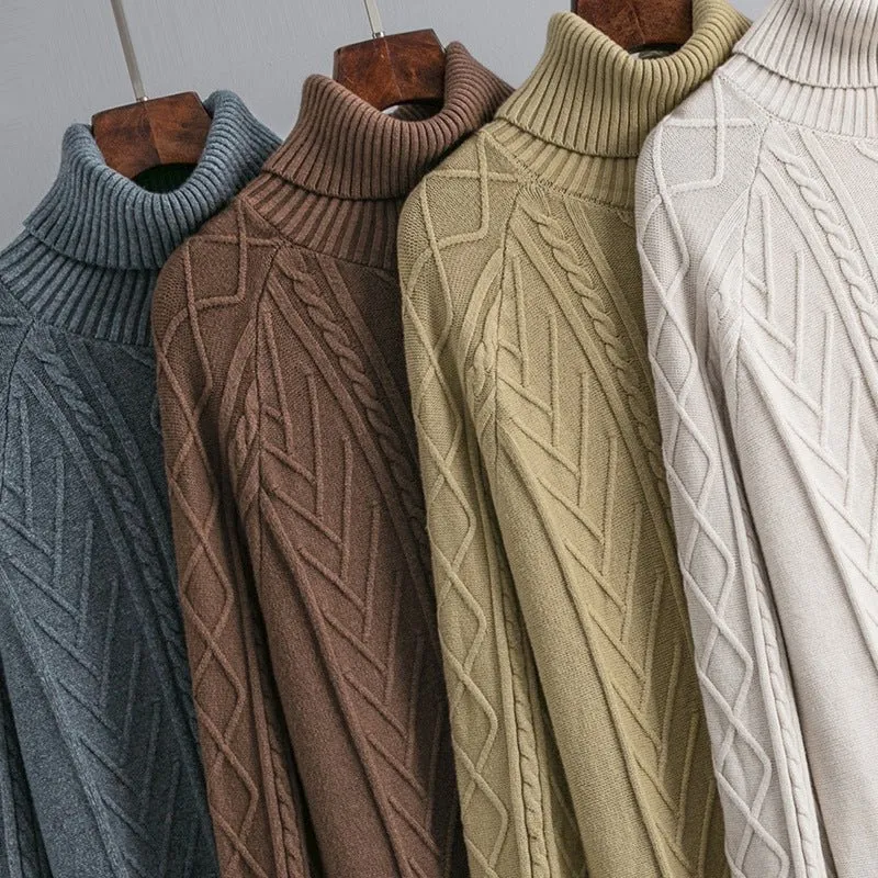 Pre Order:  Turtleneck Textured Knit Sweater Dress
