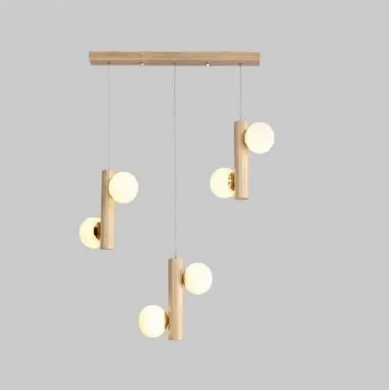 Prescott - Modern Wooden Bulb Chandelier