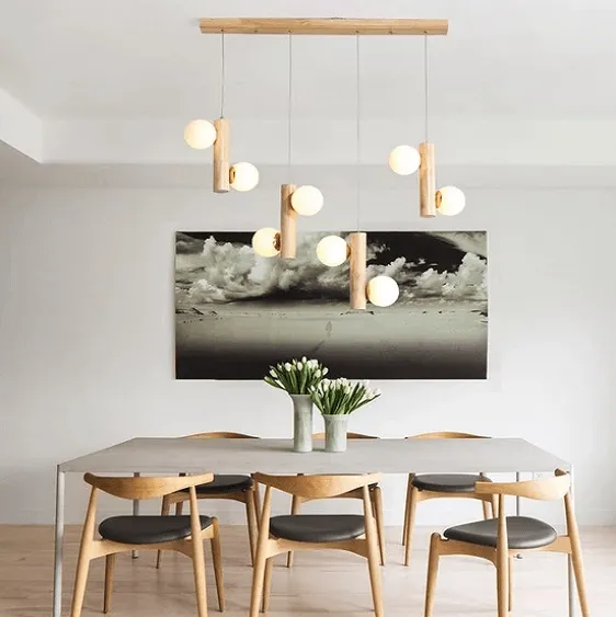 Prescott - Modern Wooden Bulb Chandelier