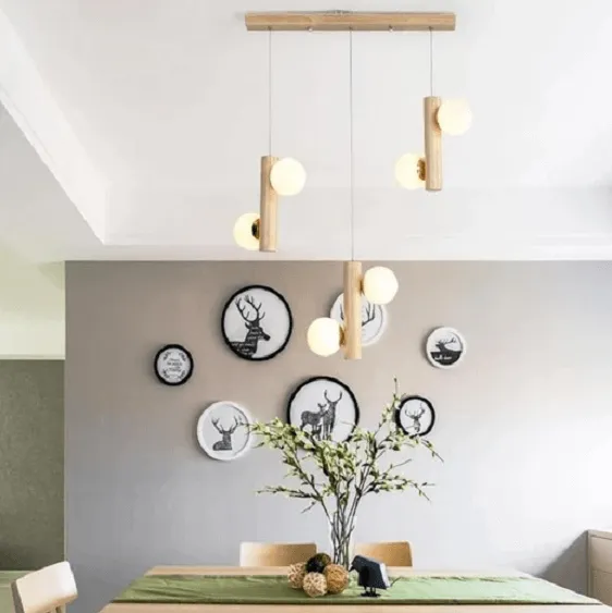 Prescott - Modern Wooden Bulb Chandelier