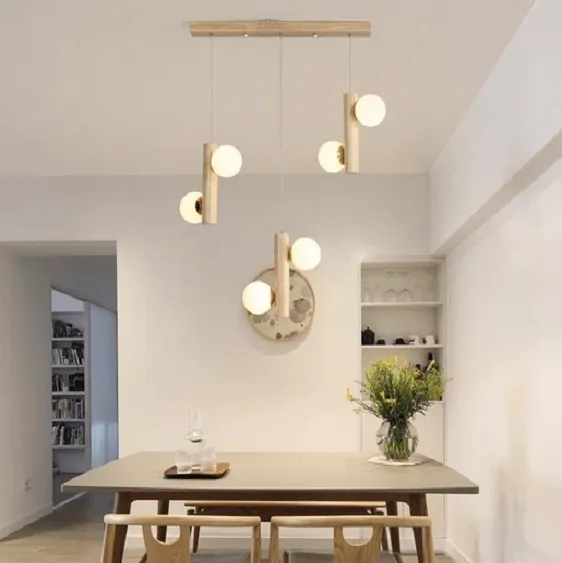 Prescott - Modern Wooden Bulb Chandelier